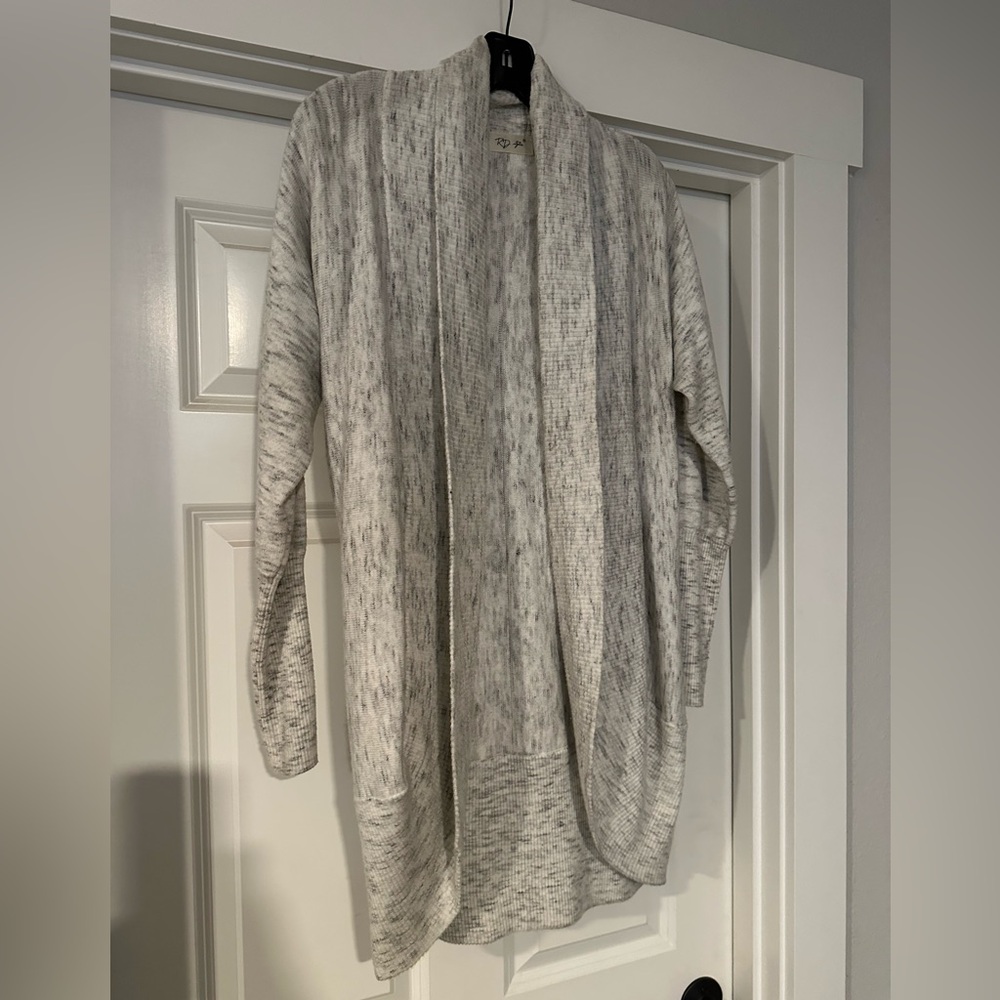 Grey open front cardigan, worn once.